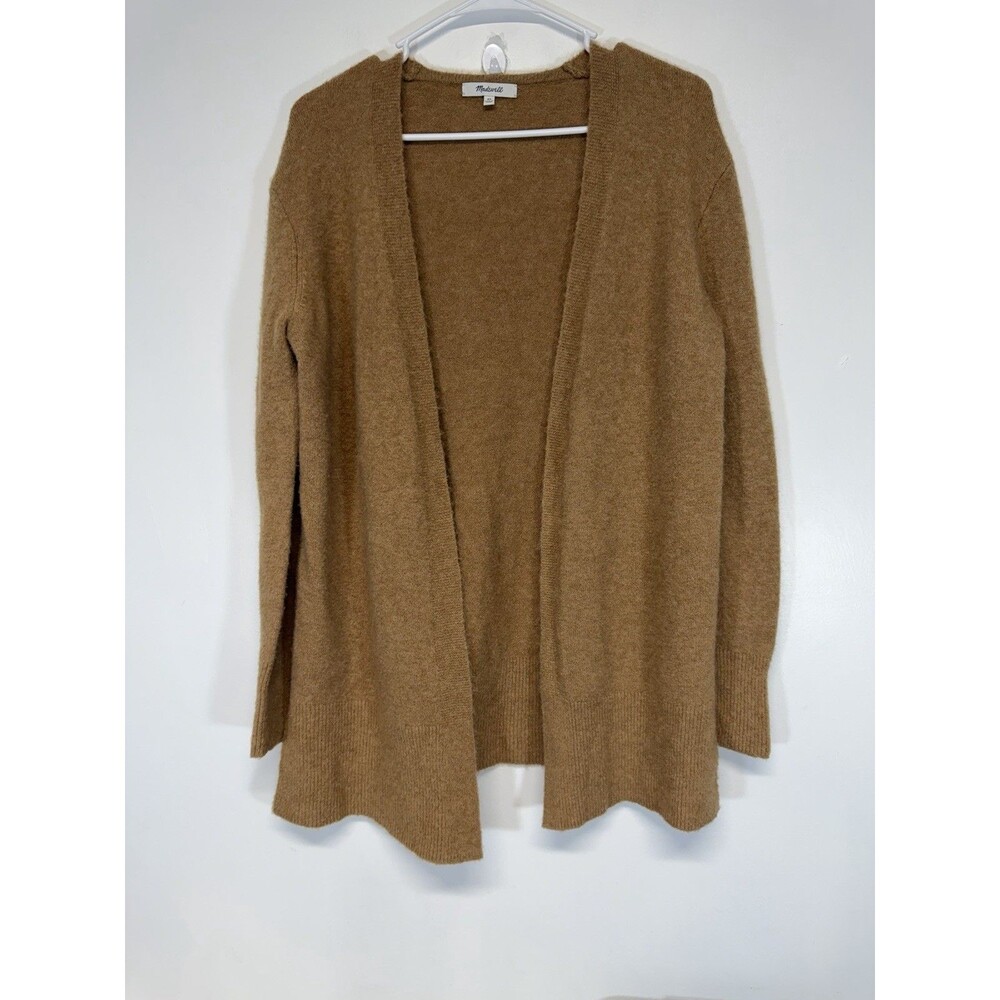 Madewell Womens Wool Alpaca Blend Open Cardigan Sweater Brown Oversized Small